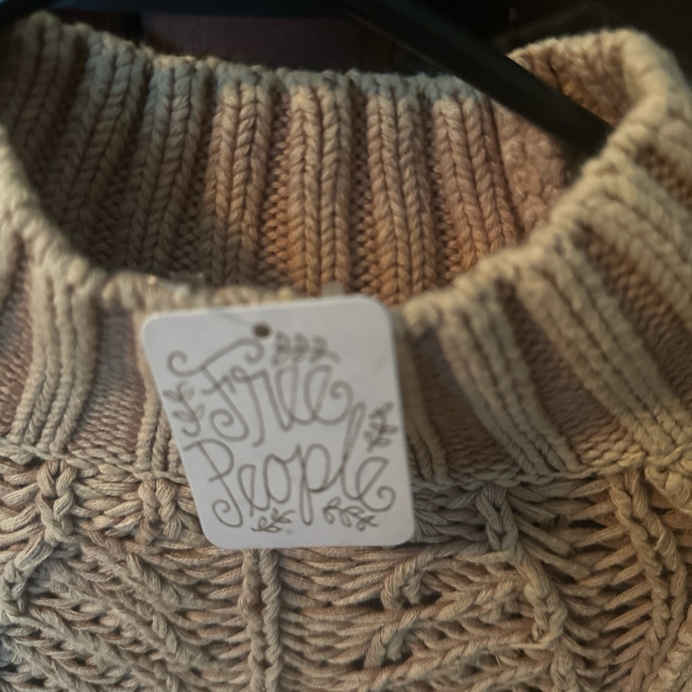 Free People Women's Tan Cowl Neck Sweater